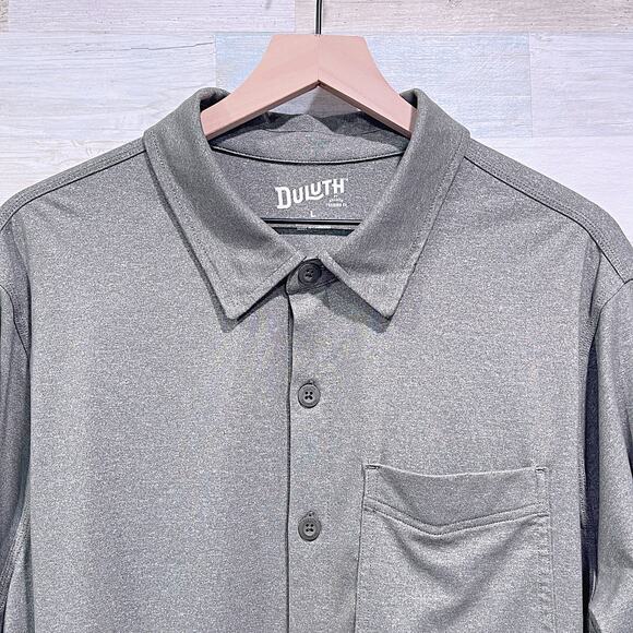 DULUTH Trading Co Long Sleeve Performance Button Down Shirt Green Mens Large - Picture 2 of 6